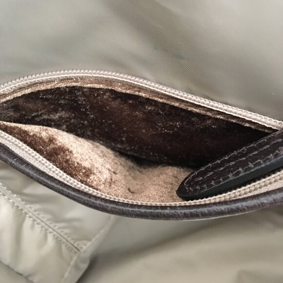 TUMI Business Bag Satchel Large Leather Villa Nivelle Zips Tags Grey Brown - Picture 11 of 16